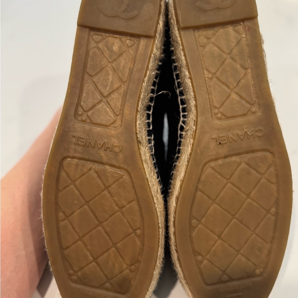 Chanel Women's Black and Gray Espadrilles - Picture 3 of 6
